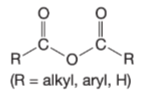 <p>Two carbonyl groups connected by an oxygen</p>
