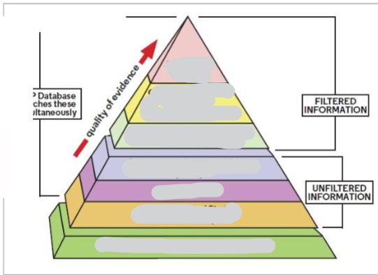 <p>Fill in the Evidence based medicine pyramid</p>