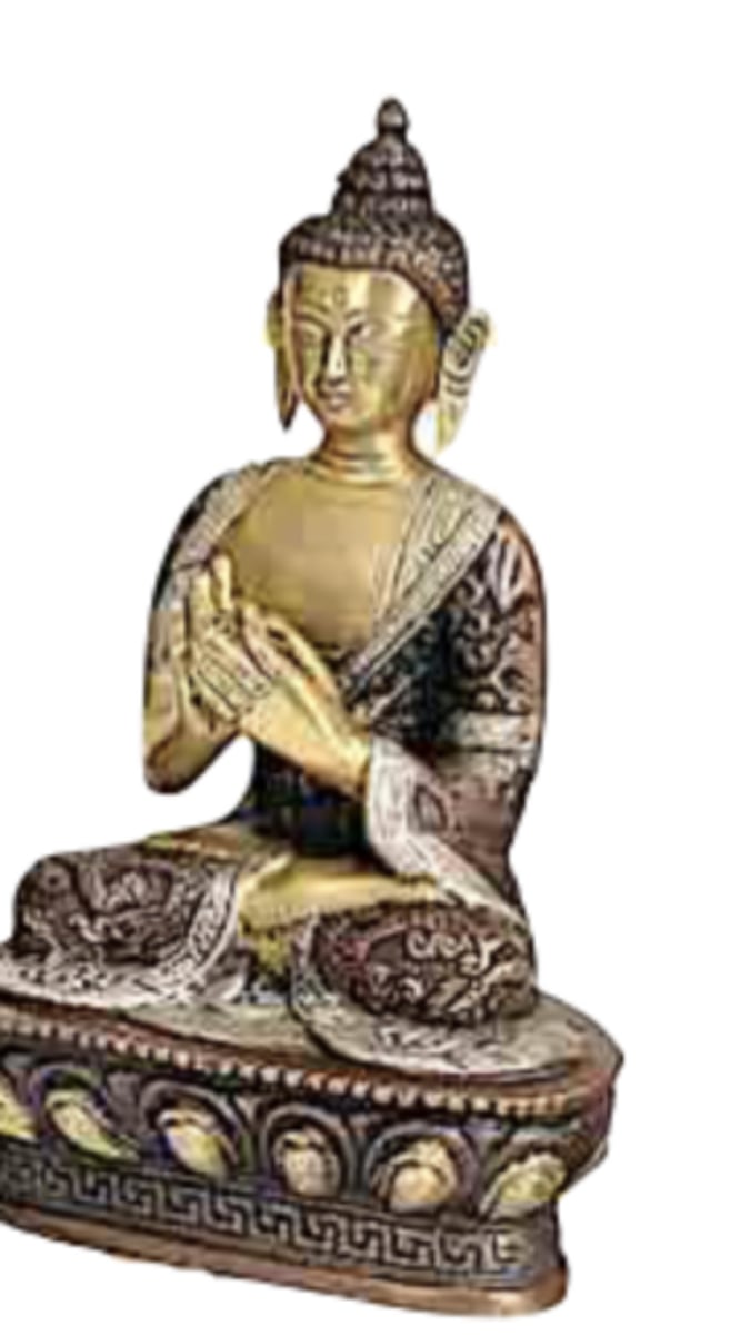 <p>Dharmachakra Mudra (turning the wheel of the dharma gesture). Represents Buddha's first Sermon to his five ascetic friends in the Deer Park at Sarnath.</p>