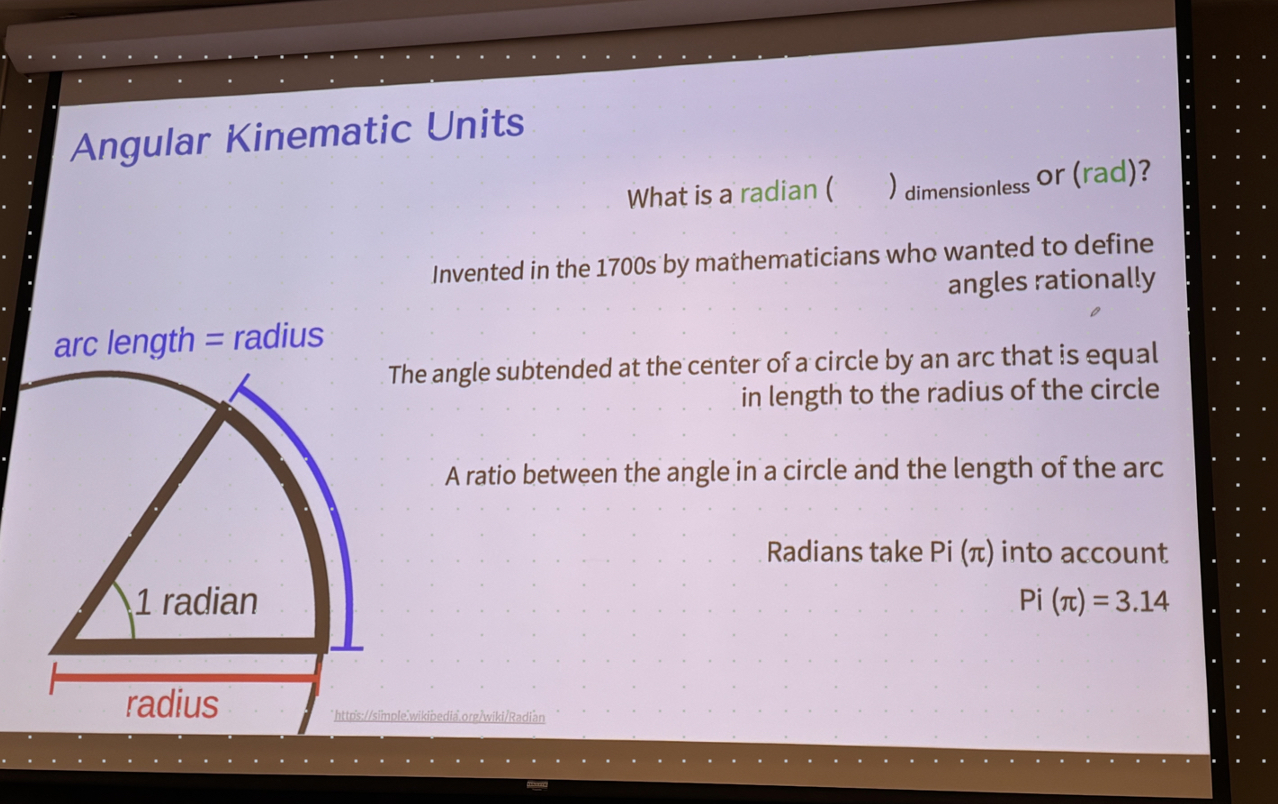 <p>A ratio between the angle inside a circle and the length of the arc where the radius = length of the arc</p><p></p><p>It is a dimensionless, unit-less number that explores relationship between linear and angular variables</p>
