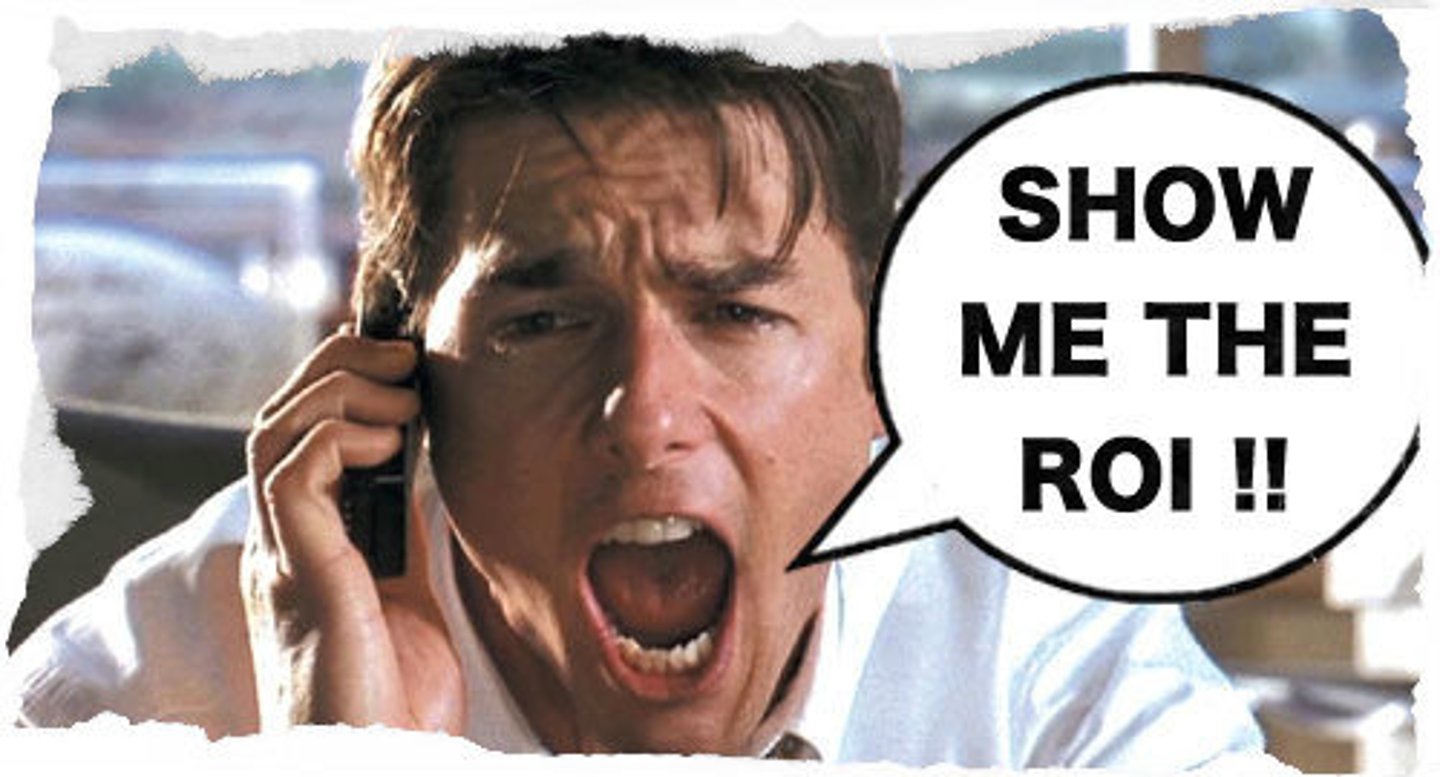 <p>a calculation used to determine how much an investment is making.</p><p>ROI = (Net Profit / Cost of Investment) x 100</p>
