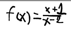 <p>The inverse of the function f(x) = (x + 1)/(x - 2) is…</p>