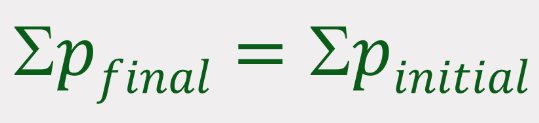 <p>in any collision between objects in an isolated system, the total momentum of the system is conserved</p>