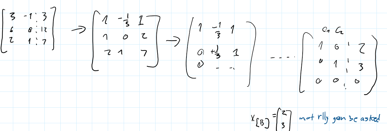 <p>you take the span vectors and make an augmented matrix with the x vector and then row reduce.</p>