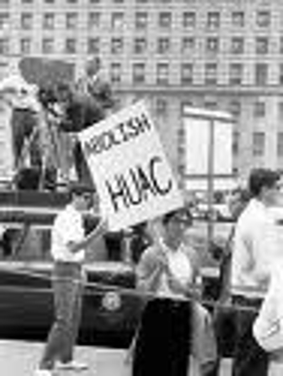 <p>The House of Representatives established the Committee on Un-American Activities, popularly known as "HUAC," in order to investigate "subversion." Represented the political group associated with McCarthy's anti-communism.</p>