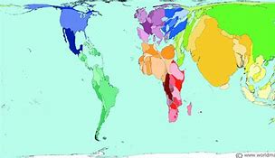 <p>Data represented with values corresponding to the size of the area.</p><p><br>Example: A population map at the global scale where China is seen much bigger than Canada.</p>