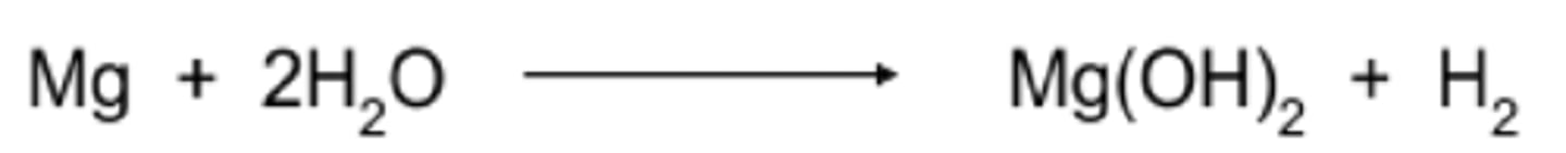 <p>metal hydroxide and hydrogen</p>