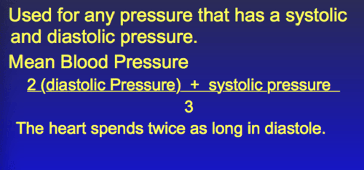 <p>(2 x diastolic) + systolic/ 3</p>