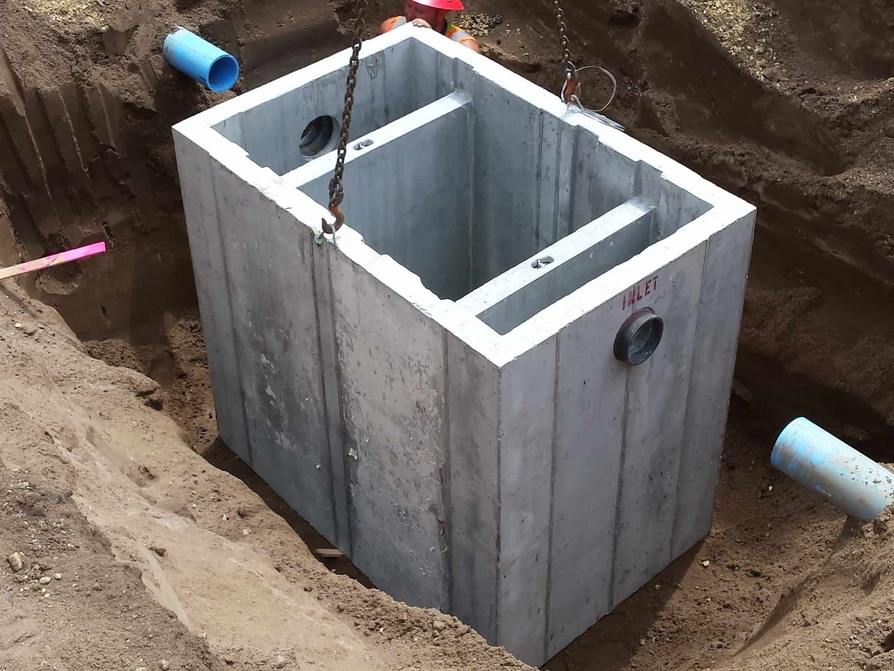 <p>Plumbing appurtenance that is installed in a sanitary drainage system to intercept FOG from wastewater discharge with V=300 Galloon and 30 mins SRT.</p>