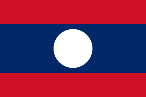<p>White disk = the unity of the people (and the future reunification with Northeastern Thailand, separated by the Mekong River) under one nation; a full moon against the Mekong River.</p><p>Red = the blood shed by the people on both banks of the Mekong River in their struggle for freedom and independence from the French.</p><p>Blue = the Mekong River itself, a symbol of the nation's prosperity.</p>
