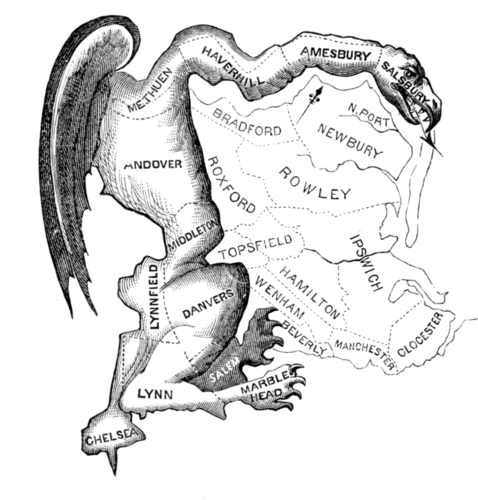 Process of redrawing legislative boundaries for the purpose of benefiting the party in power.