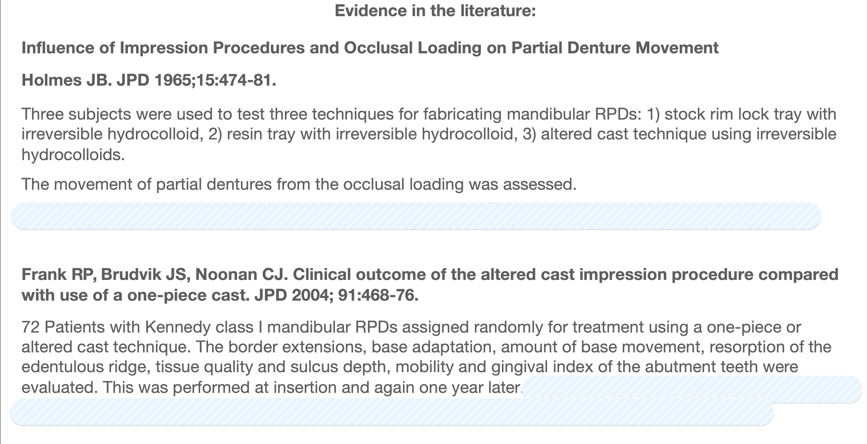 <p>under extension was noted in (BLANK)% of the one-piece cas and none of the altered cast impression procedure, no other difference was found</p>