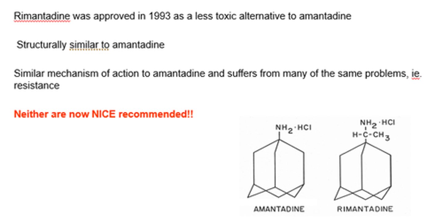 <p>Rimantidine - structurally similar and similar MoA</p>
