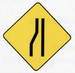 <p>Lane Narrows From the Left</p>