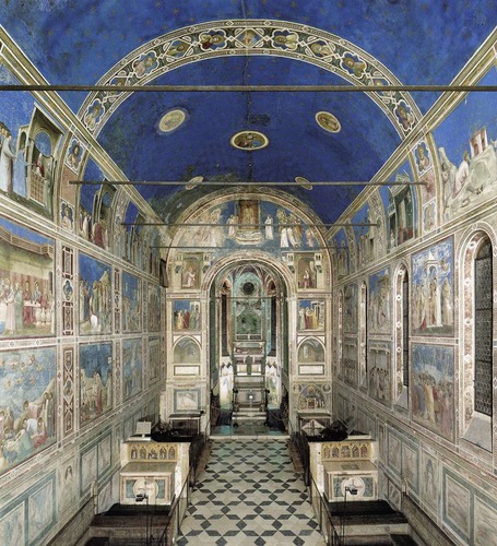 <p>Padua, Italy. Unknown architect; Giotto di Bondone (artist). Chapel: c. 1303 C.E.; Fresco: c. 1305. Brick (architecture) and fresco.</p>