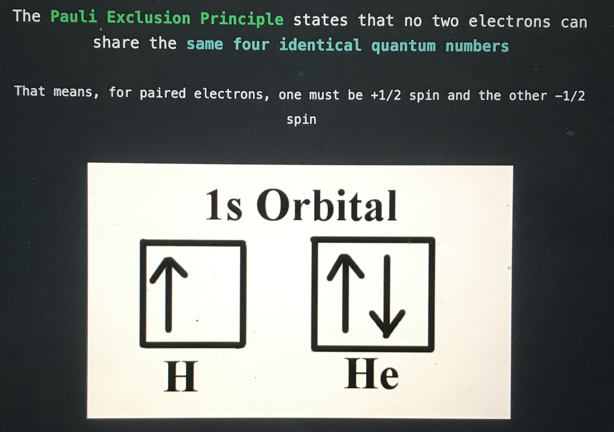<p>Pauli Exclusion Principle </p>