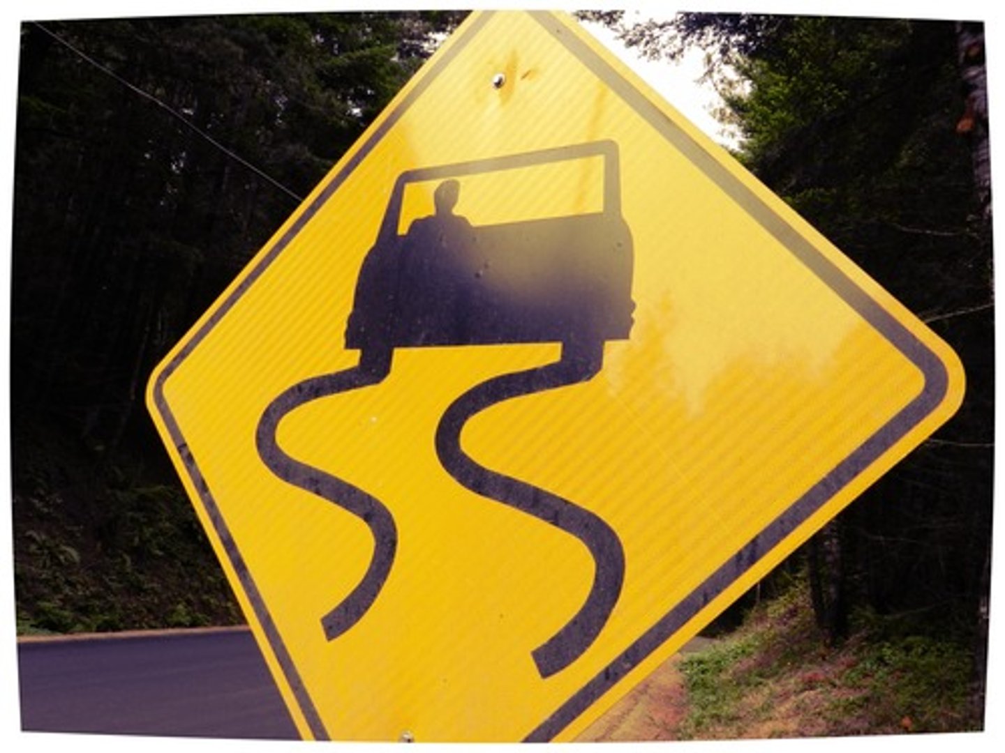 <p>road ahead is slippery when wet</p>