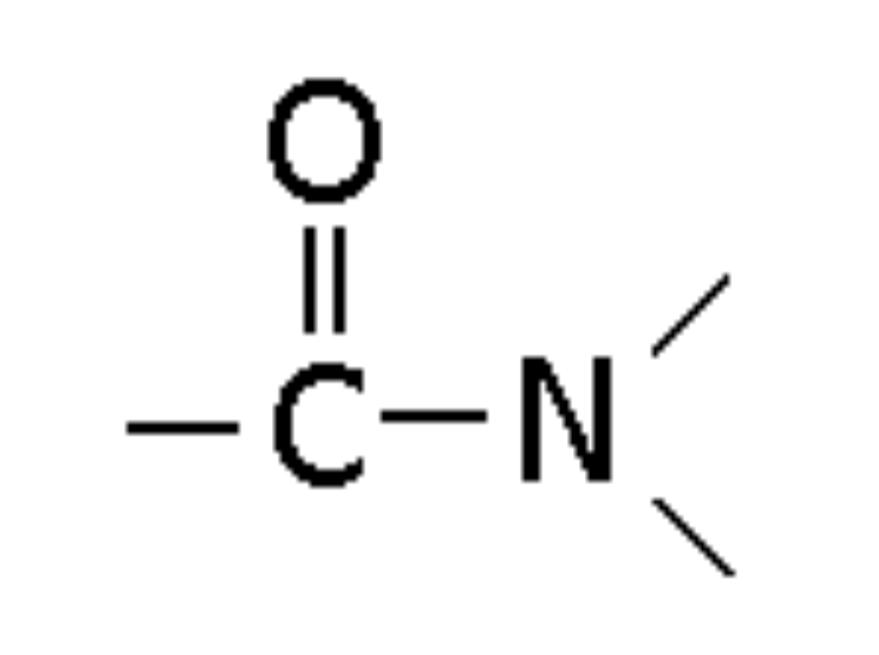 <p>Compound with -CON- linkage, ending in -amide (e.g., Ethanamide)</p>