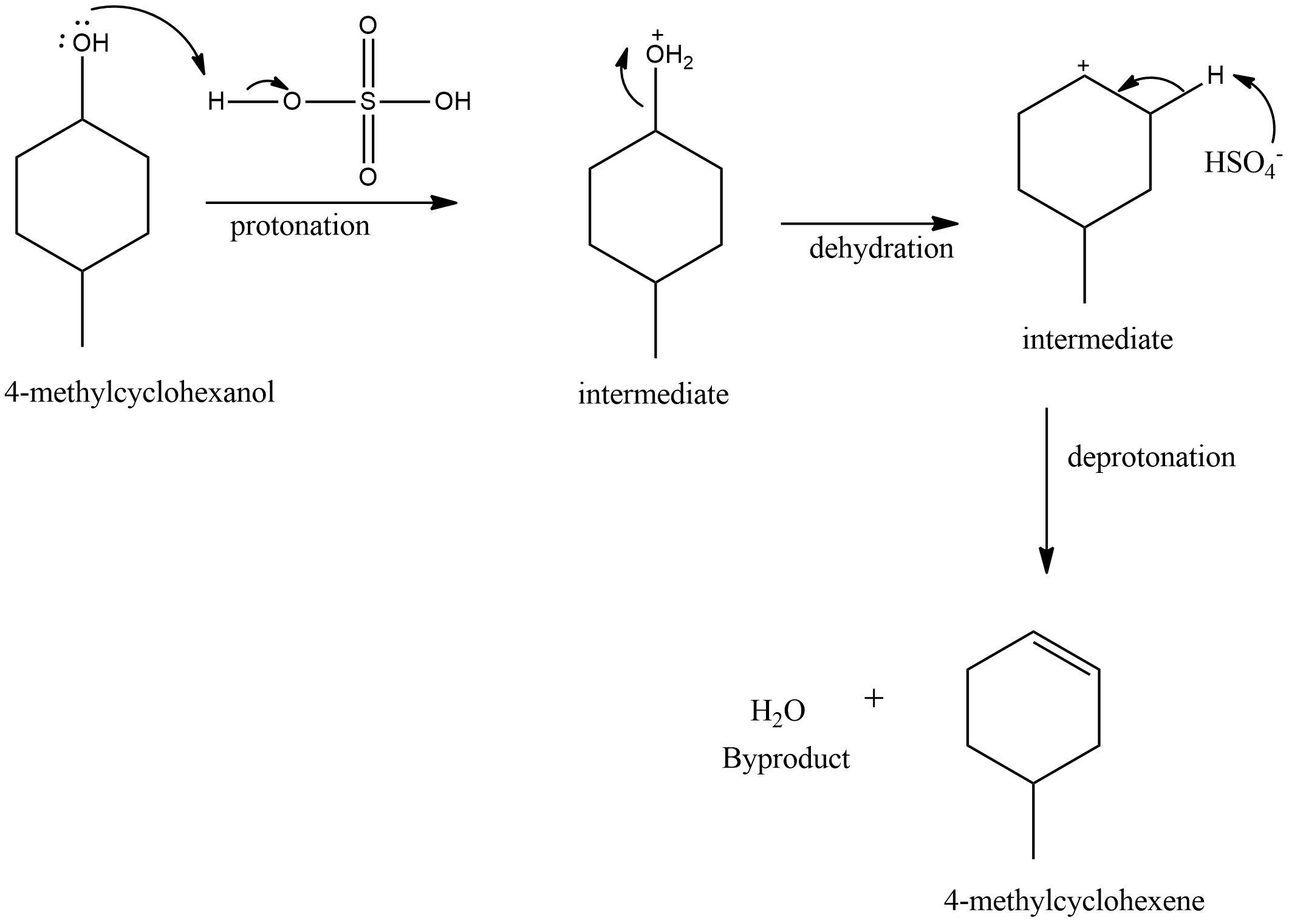<p>an acid dehydration of a secondary alcohol </p>
