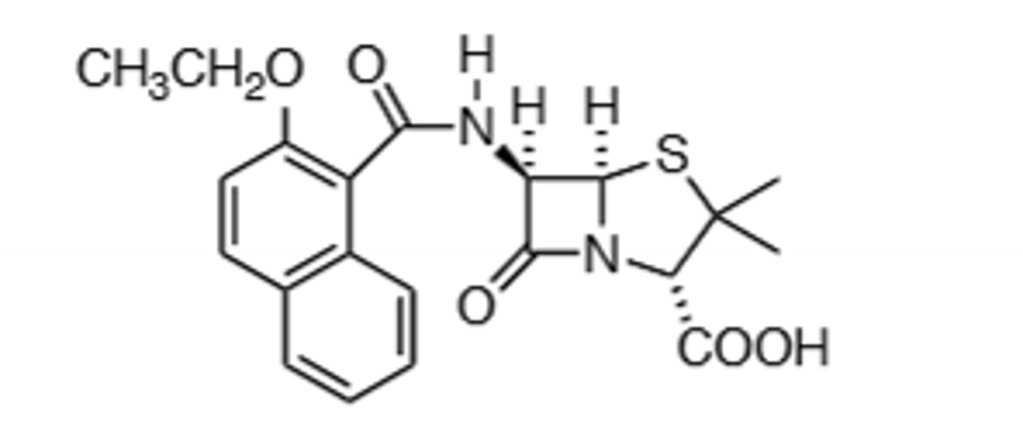 <p>B-Lactamase Resistant, Clinically identical to methicillin</p>