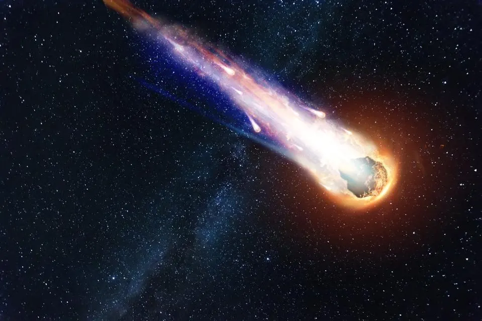 <p>A meteoroid that burns up in Earth’s atmosphere, creating a shooting star effect.</p>