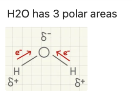 <p>shows polar areas/atoms</p>