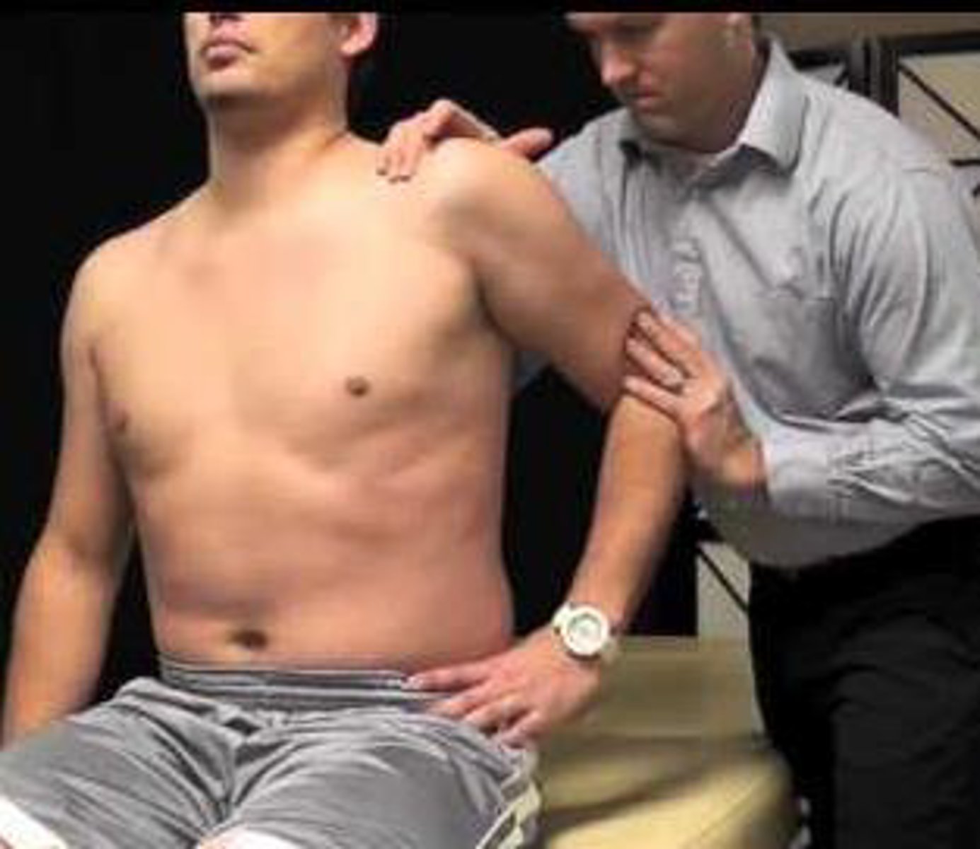 <p>pain or clicking in deep shoulder</p>