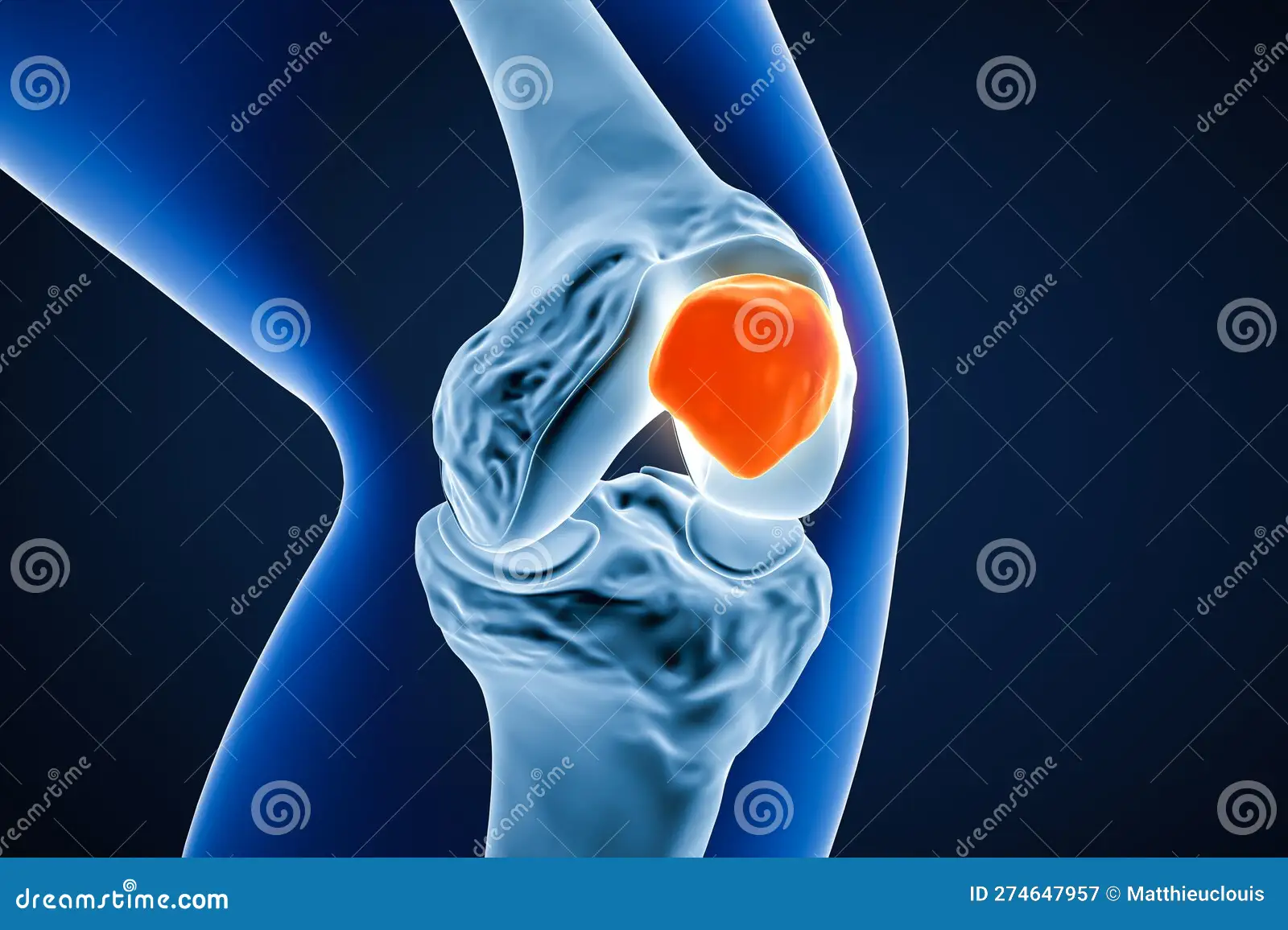<p>Kneecap; sesamoid bone in quadriceps tendon. Apex points downward.</p>