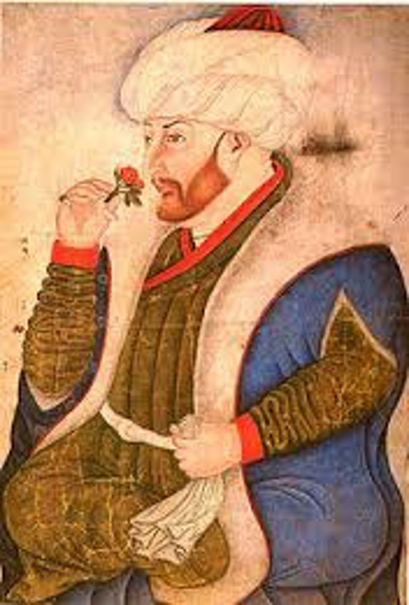 <p>tribal leader who captured the Byzantine city of Bursa; the Ottoman Empire's name is derived from his</p>