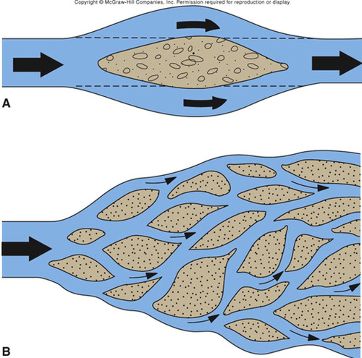 <p>generally have high sediment load, lots of bars that shift</p>