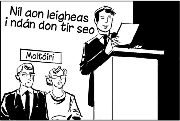 <p>Tá sean ag díospóireacht </p><p>Le Moltóirí go Mor Sasta</p>