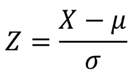 <p>x: the observation<br>µ: population mean<br>σ: population standard deviation</p>