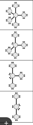 <p>EDG: Trigonal Bipyramidal</p><p>BA: 90 and 120</p><p>Hybrid: sp³d</p><p>ABE: AB5; AB4E; AB3E2; AB2E3</p><p>MG: Trigonal Bipyramidal; Seahorse/See-Saw; T-shaped; Linear</p><p>Lewis Structures:</p>