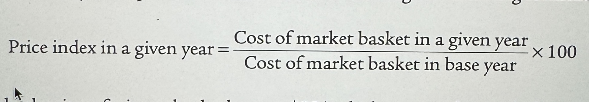 <p><strong>Price index</strong> measures the cost of purchasing a given market basket in a given year. The index value is normalized so that is equal to 100 in the selected base year.</p>