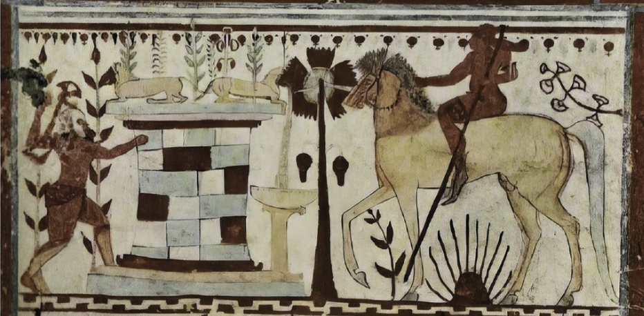 <p>Achilles and Troilus Scene in the Tomb of the Bulls</p>