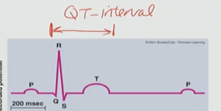 <p>C. The time between ventricular depolarization and repolarization</p>