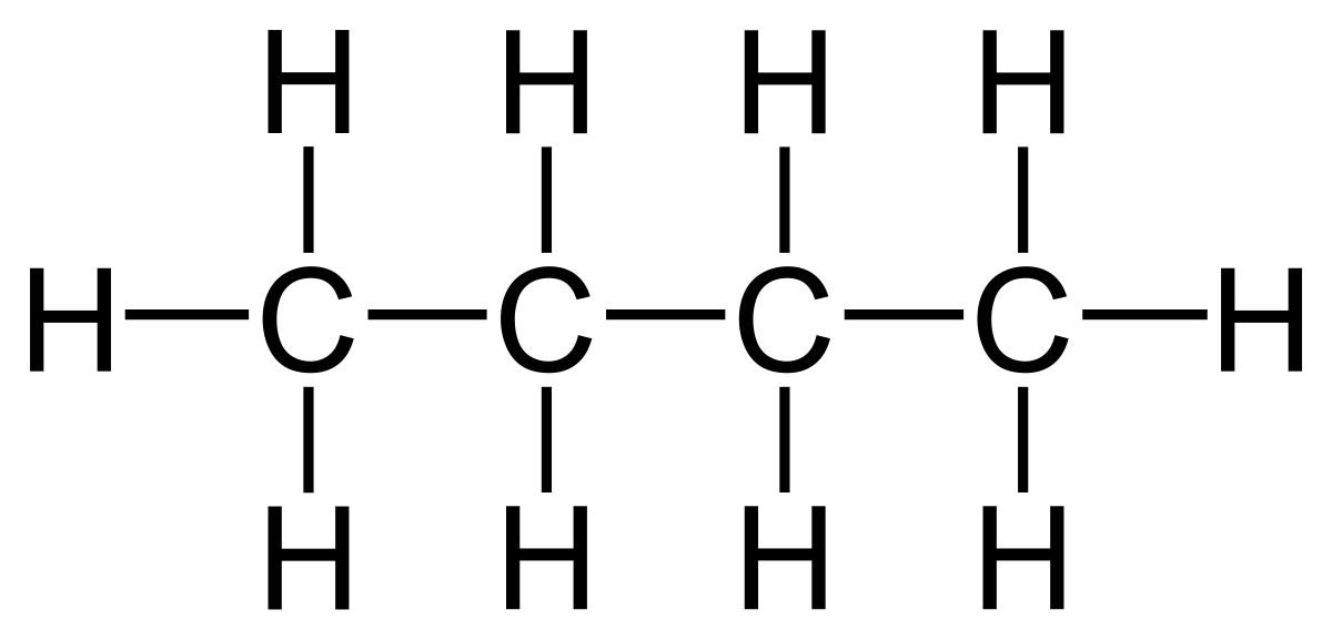 <p>the displayed formula is a full structural formula which shows all the bonds in a molecule as individual lines e.g. this is the displayed formula for butane</p>