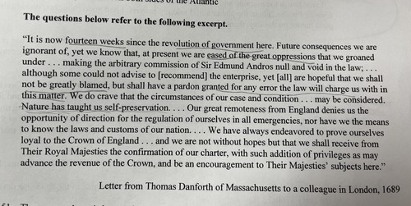 <p>the greatest challenge England faced in placing imperial order and constraints upon its North American colonies came about as a result of</p>