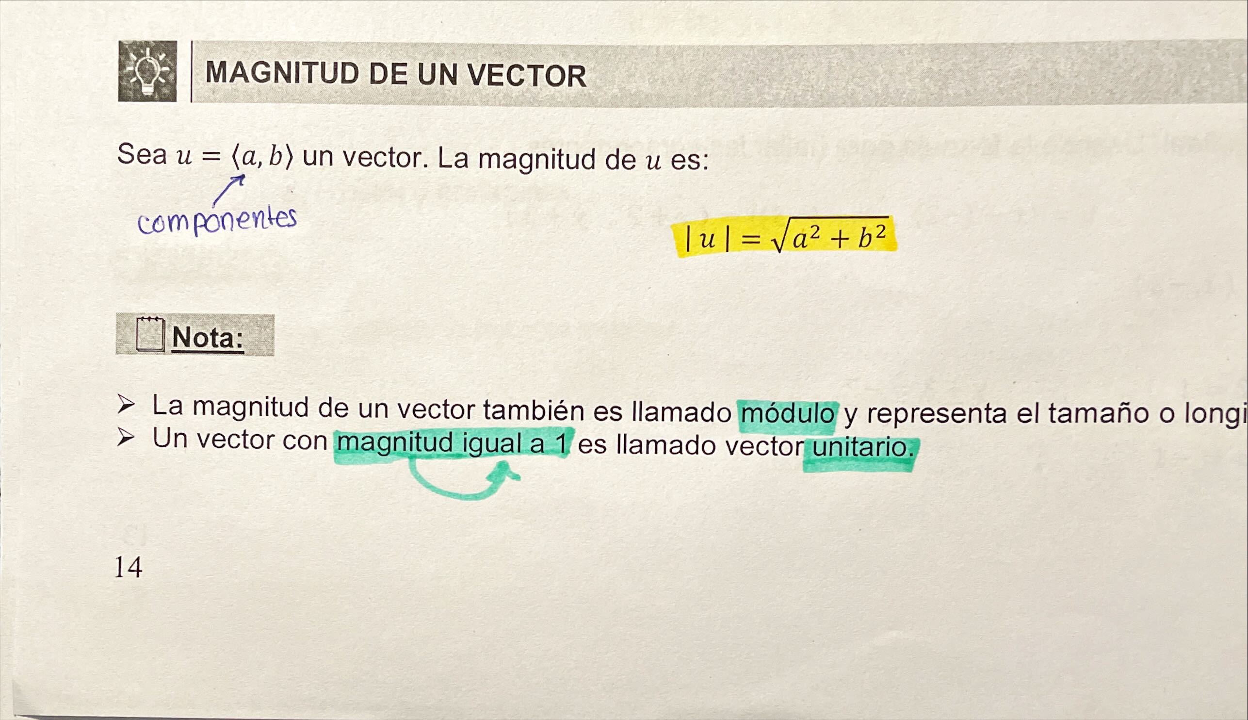 *fíjate que son COMPONENTES* 