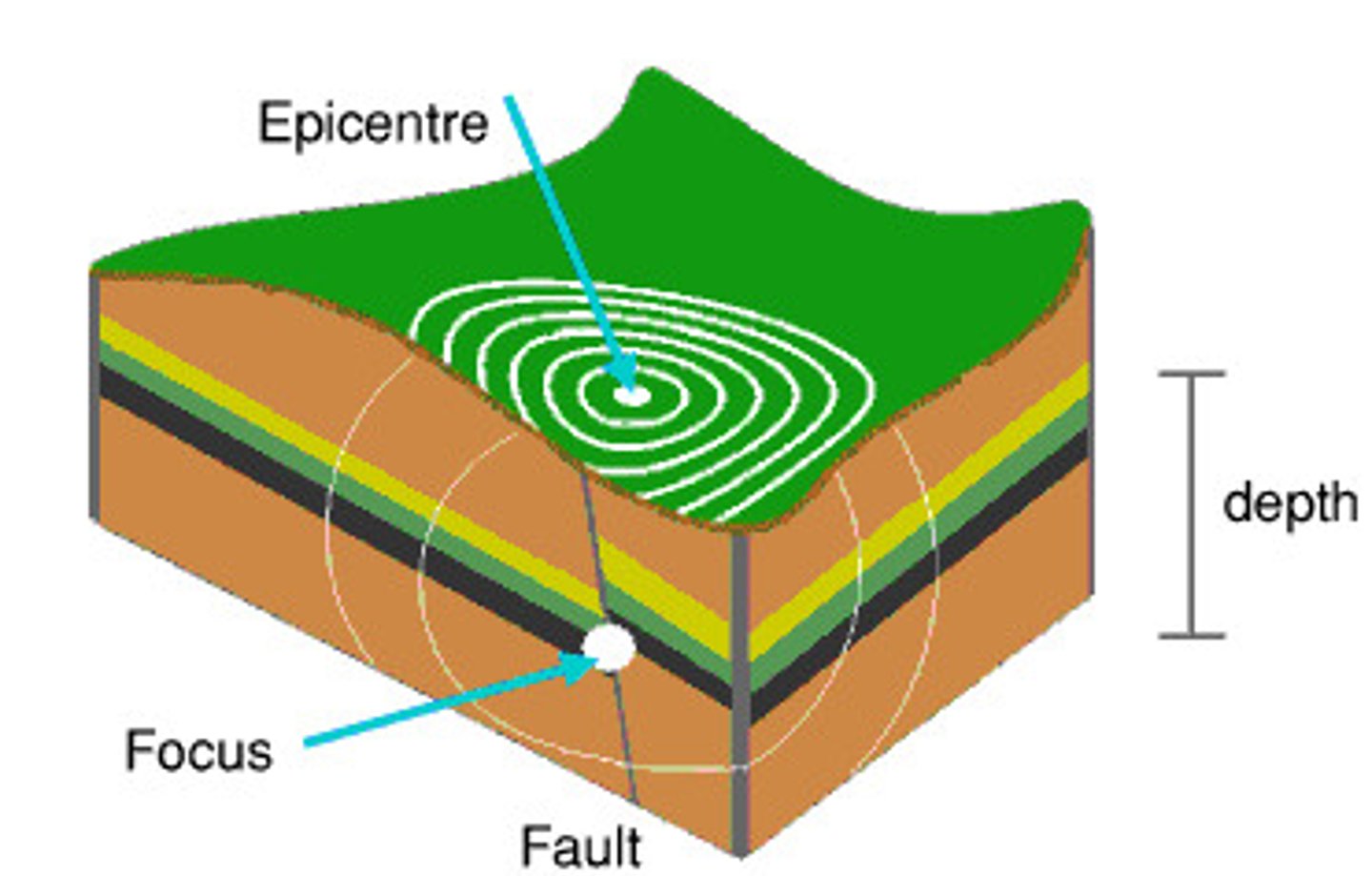 <p>The point on the surface of the Earth directly above the focus</p>