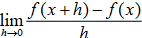 <p>f’(x) = lim h -> 0 ( f(x + h) - f(x) ) / h</p>