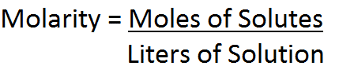 <p>A common measure of solute concentration, referring to the number of moles of solute per liter of solution.</p>