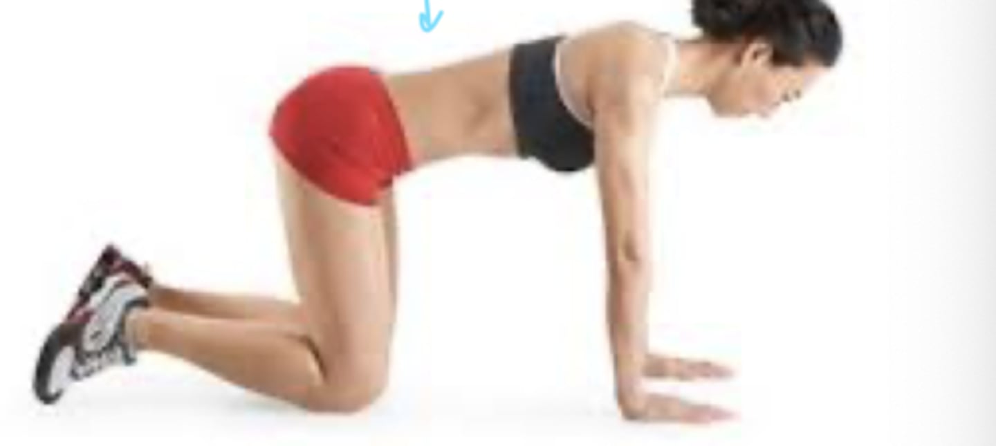 <p>quadruped, femoral flexion, abduction and slight external rotation</p>