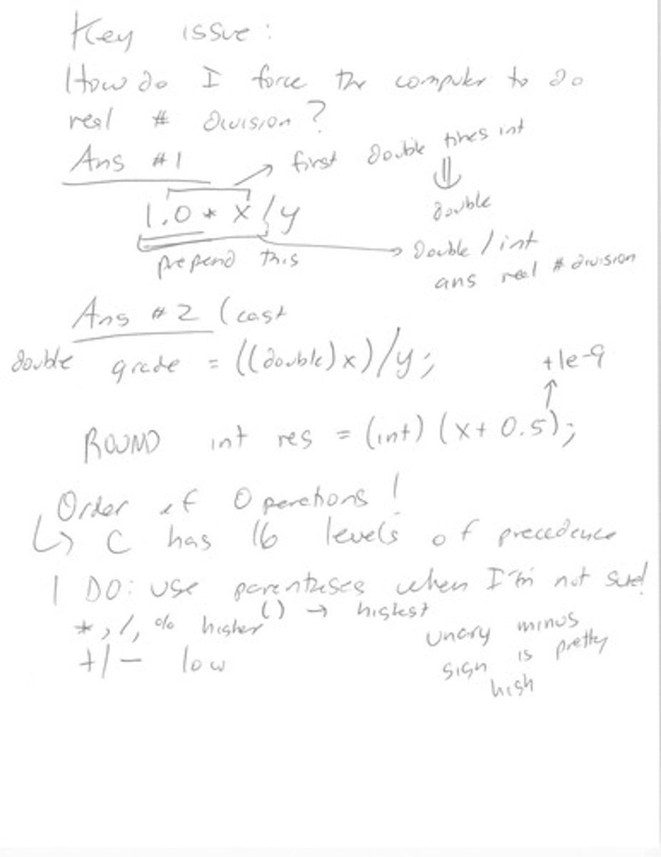 <p>By using a double in the calculation, such as prepending 1.0 to the numerator.</p>