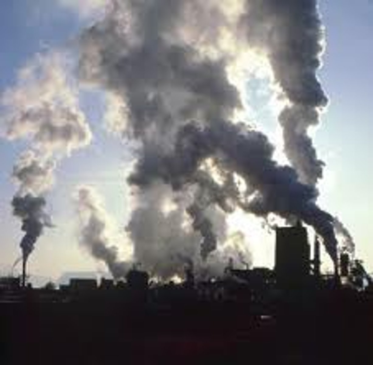 <p>(gray color) consists mostly of sulfur dioxide, suspended droplets of sulfuric acid, and a variety of suspended solid particles</p>