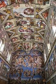 <p>Idealized nude male figures used as decorative elements, often symbolizing beauty or human perfection.</p><p>Michelangelo’s <em>Sistine Chapel Ceiling</em></p>