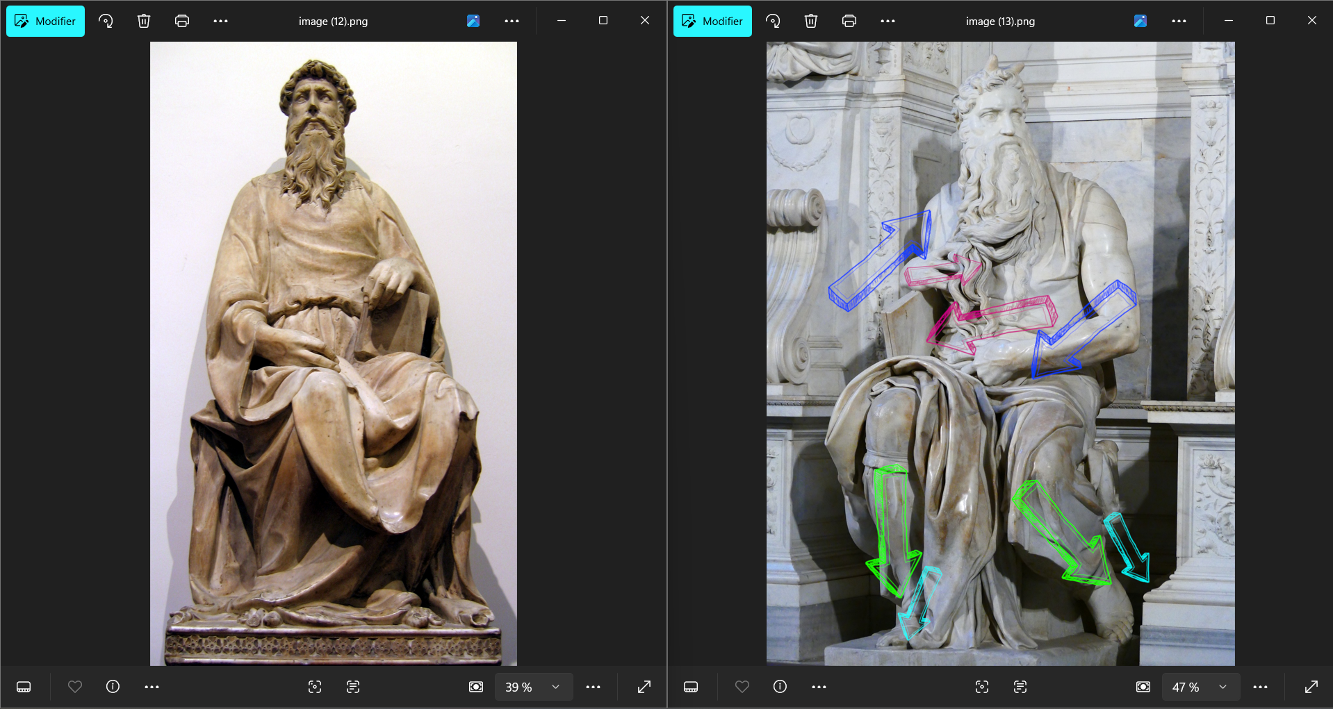<p>Qui a crée? Qui est representé? Quelles sont les comparaisons?</p>