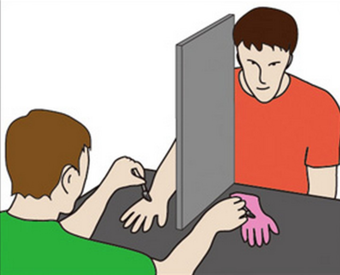 <p>The false perception of a fake hand as belonging to a perceiver, due to multimodal sensory information.</p>