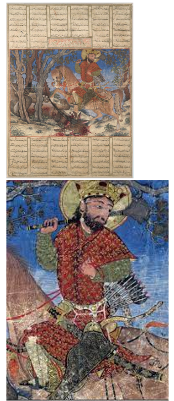 <p><span>Bahram Gur Fights the Karg from the Great Mongol Shahnameh (date &amp; material)</span></p>