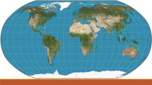 <p>A map projection most commonly used for education or display purposes that has no glaring distortion but area, shape, size, and direction are all slightly distorted.</p>